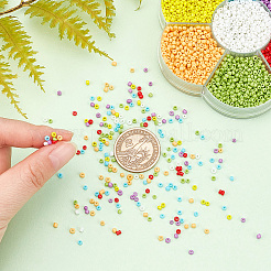 Набор стеклянных круглых бусин&nbsp;SEED-WH0002-03