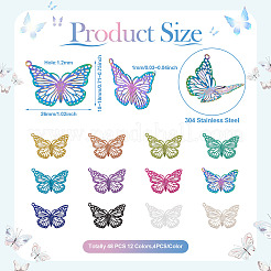 48 шт. подвески из нержавеющей стали 304 двух цветов STAS-TA0004-81