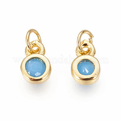 Laiton avec breloques simples en zircone cubique&nbsp;ZIRC-F095-03G-01
