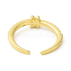 Кольцо-манжета с открытой буквой из прозрачного кубического циркония RJEW-H120-09G-K