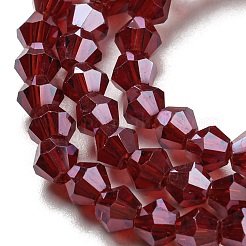 Transparentes perles de verre de galvanoplastie brins&nbsp;GLAA-F029-4mm-C27