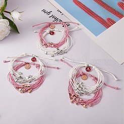 Braccialetto multicorda con lettera iniziale a charm&nbsp;BJEW-SW00042-04