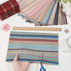 10枚 10色 PVC イミテーションレザーシート 生地  長方形  ミックスカラー  210x300x1mm  1pc /カラー&nbsp;DIY-CL0001-97A