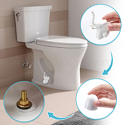 Круглые пластиковые крышки для болтов унитаза с дополнительными шайбами и керамическими украшениями&nbsp;AJEW-NB0008-28