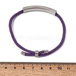 Fabrication de bracelets coulissants en cordon Milan rond en nylon&nbsp;BJEW-L722-01P-09