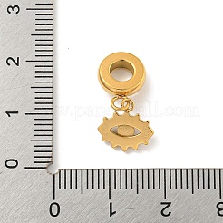 イオンプレーティング（IP）304ステンレスペンダント  ラインストーン付き  ナザールボンジュウ  ゴールドカラー  21mm  穴：4.5mm&nbsp;STAS-U005-32G