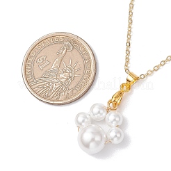 Colliers avec pendentif en forme d'empreinte de patte en perles rondes de 10 mm&nbsp;NJEW-JN05171-01