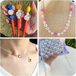 50шт УФ-покрытие прозрачные акриловые бусины&nbsp;OACR-CJ0001-33