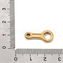 304ステンレスペンダント  レンチチャーム  イオンプレーティング（ip）  18KGP本金メッキ  20.5x9x3mm  穴：3mm&nbsp;SA-CBA0563-03G