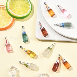 6 pièces 6 couleurs pendentifs en résine&nbsp;RESI-YW0005-90