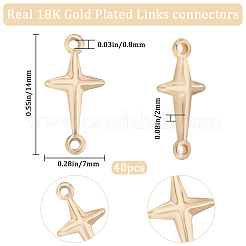 40 шт. латунные соединительные подвески&nbsp;KK-BBC0010-15G
