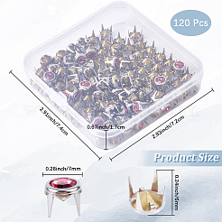 120 шт. латунные заклепки со стразами&nbsp;FIND-CL0001-28B