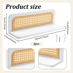 2 estante flotante de madera&nbsp;AJEW-WH0643-179