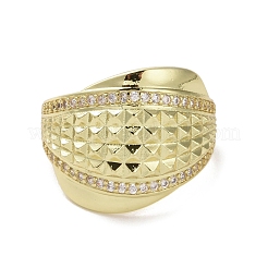 Открытое кольцо-манжета из латуни с микропаве из кубического циркония RJEW-K256-50G