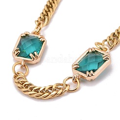 Прямоугольник со стеклянными звеньями браслетов BJEW-JB06275-02