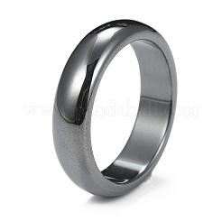 非磁性の合成ヘマタイト指輪  ブラック  4mm  内径：20mm&nbsp;RJEW-J005-03A