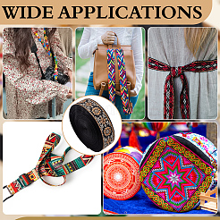 Жаккардовая лента из полиэстера в этническом стиле для аксессуаров одежды OCOR-WH0097-83A