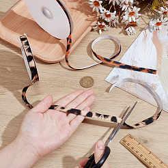 2 рулон двухцветных бархатных лент с леопардовым принтом&nbsp;SRIB-PH0001-73