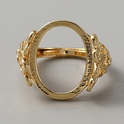 Регулируемая латунные сеттинги площадку кольцо KK-WH0045-037G