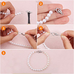 5 комплект латунных застежек с микропаве из прозрачного кубического циркония&nbsp;KK-CA0002-67P