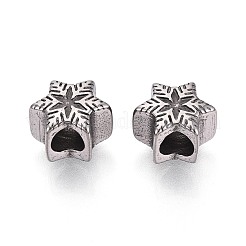 Бусины европейского стиля с крупными отверстиями из нержавеющей стали 304&nbsp;STAS-T072-142P