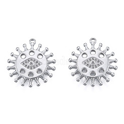 Pendentifs en acier inoxydable 304 anti-ternissement avec strass&nbsp;STAS-N098-201P