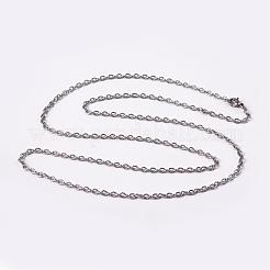 変色しない304ステンレススチールアズキチェーンネックレス  カニカン付き  ステンレス鋼色  29.92インチ（76cm）  3mm&nbsp;NJEW-L443-03P