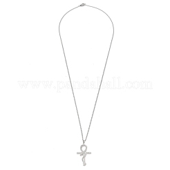 Ожерелья с подвеской из латуни с микропаве и кубическим цирконием NJEW-M211-03D-P