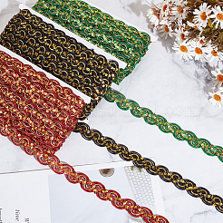 15 ярд блестящей кружевной ленты из полиэстера OCOR-WH0003-033A