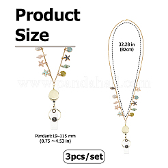 3 collier en acier inoxydable 304 sur le thème de l'océan&nbsp;NJEW-HS00030