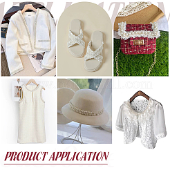 2 ярд кружевной отделки из полиэстера и пластиковых жемчужных бусин&nbsp;OCOR-GA0002-85