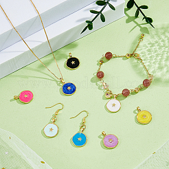 8шт 8 цвета латунные подвески с эмалью&nbsp;KK-HY0003-19