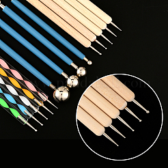 14 шт. 3 стиля пластиковых и деревянных двойных головок для лепки из глины набор инструментов&nbsp;TOOL-SP0003-22