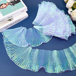 10 ярд прозрачного полиэстерового кружева с плиссировкой&nbsp;OCOR-GF0004-74G