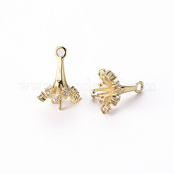 Латунный микро-паве прозрачный кубический цирконий&nbsp;LS-KK-Q765-011-NF