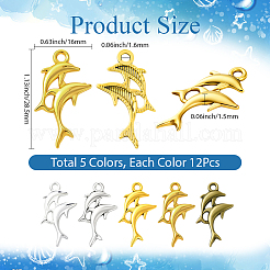 60 шт. 5 цвета подвески из сплава в тибетском стиле&nbsp;FIND-SC0016-87