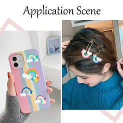 80 шт. 10 цвета радуги ПВХ кабошоны&nbsp;FIND-SC0006-67