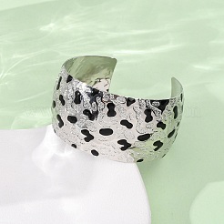 Bracelets manchettes en laiton martelé émaillé&nbsp;BJEW-A163-05P
