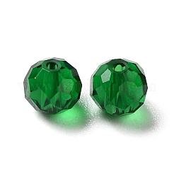 K9ガラス模造オーストリアクリスタルビーズ  多面カット  ラウンド  グリーン  6mm  穴：1mm&nbsp;GLAA-H024-17A-08