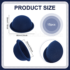 人形用布製ラウンドファシネーターハット15個  プルシアンブルー  66x30mm  内径：52mm&nbsp;DIY-BC0015-98A
