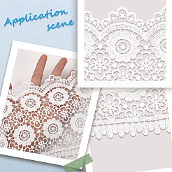 5 ярд молочного волокна вышитая цветочная кисточка кружевная лента OCOR-GF0004-69