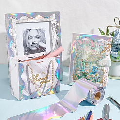 Водонепроницаемая радужная голографическая лента с волнистыми краями для домашних животных DIY-WH0308-438B