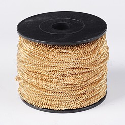 アイアン製ツイストチェーン  溶接されていない  スプールで  金メッキ  3x2x0.6mm  約328.08フィート（100m）/ロール&nbsp;CH-S110A