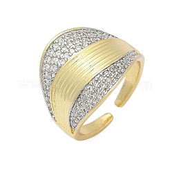 Открытое кольцо-манжета из латуни с микропаве из кубического циркония для женщин&nbsp;RJEW-F177-03GP-02