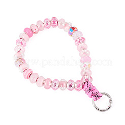 Perle rondelle en résine avec cordon en polyester et élasthanne&nbsp;HJEW-TADJ0011
