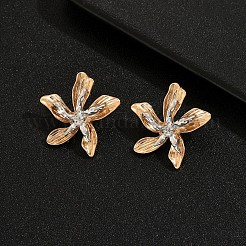 Pendientes de botón de aleación bicolor para mujer&nbsp;WG3DB3F-01