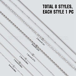 8 шт. набор из 8 цепочек из нержавеющей стали 304&nbsp;NJEW-SC0001-07