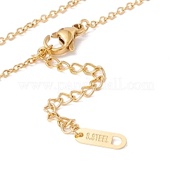 Ciondolo a forma di cuore in smalto con catene in acciaio inossidabile 304 per donna&nbsp;NJEW-P262-04G