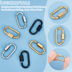 6 шт. 3 цвета 304 нержавеющая сталь винтовой карабин замок подвески&nbsp;STAS-UN0053-35