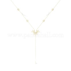 Женские ожерелья с кисточками и каплевидной формой солнца из латуни с прозрачными кубическими цирконами FS-WG5D0D0-01